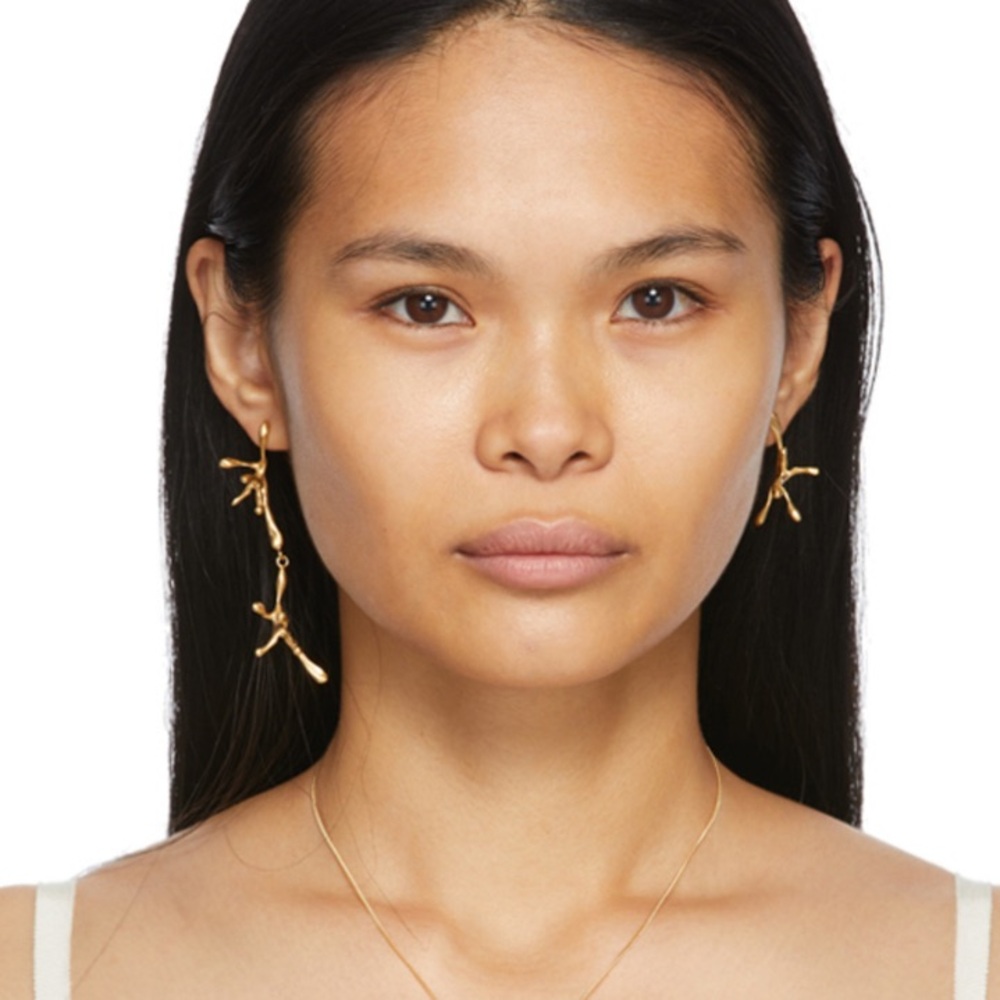 1064 studio mismatched gold earrings SSENSE